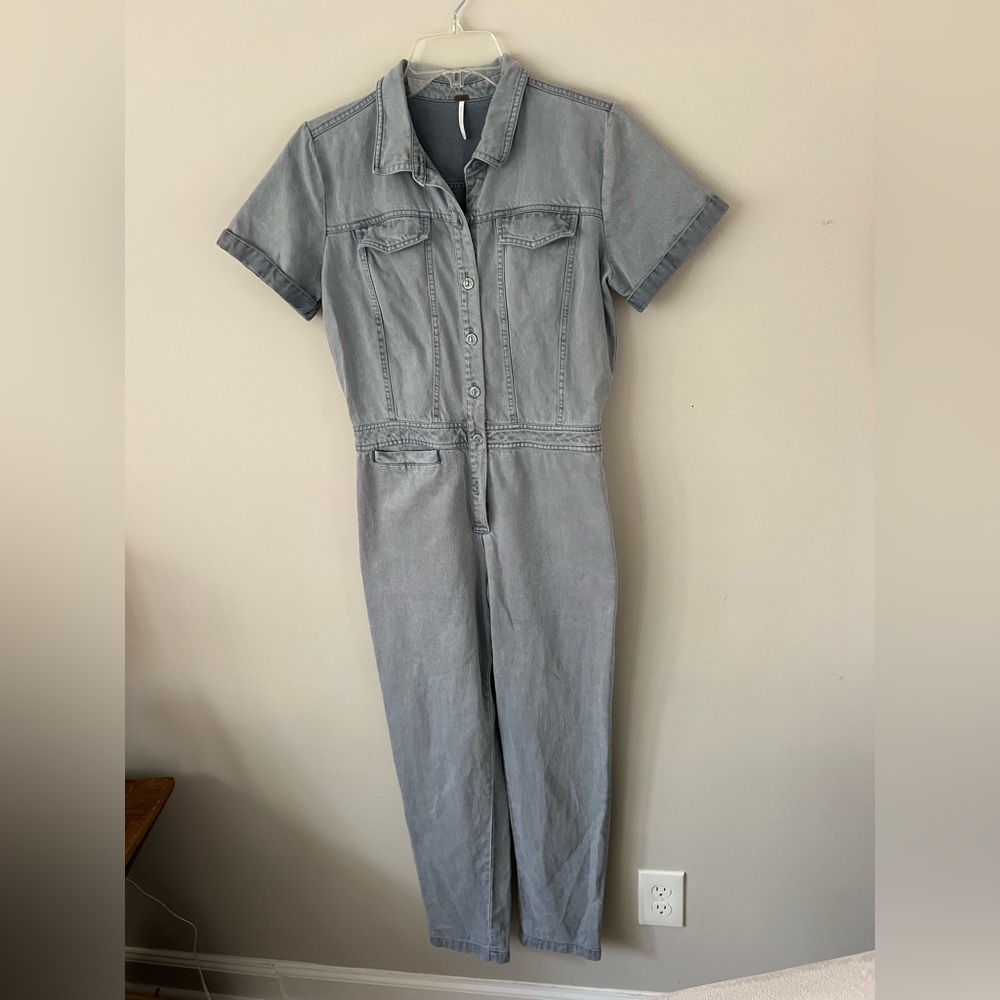 EUC Gray Denim Jumpsuit Small - YFB Brand